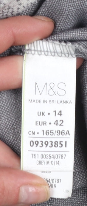 Marks and Spencer Women Grey Animal Print Pullover Sweatshirt UK 14