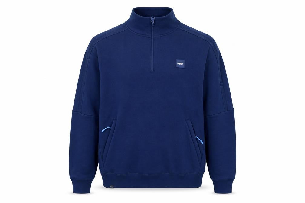 Diesel Men's Blue XL 1/4 Zip High Neck Cotton Sweatshirt