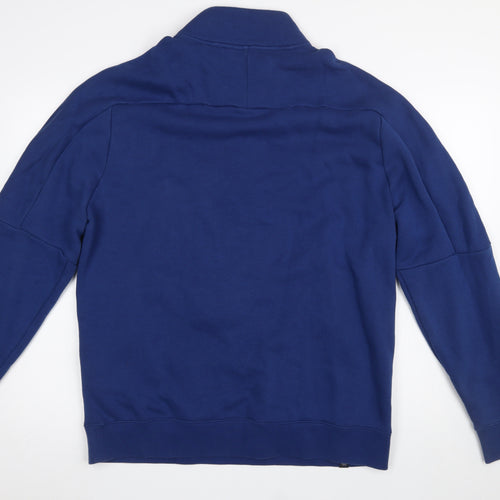 Diesel Men's Blue XL 1/4 Zip High Neck Cotton Sweatshirt