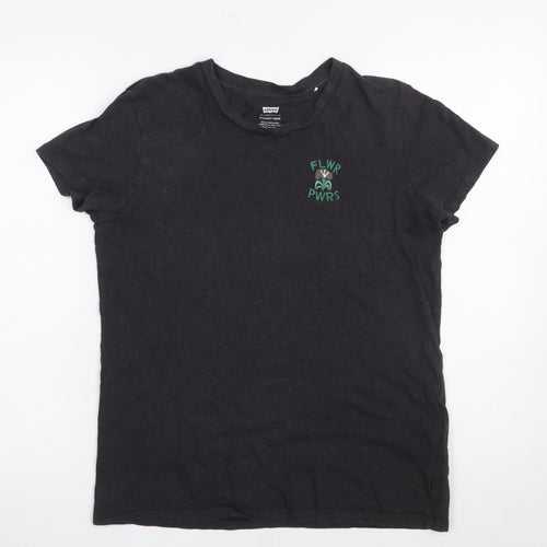 Levi's Women's Black Crew Neck Cotton Hemp T-Shirt Size M