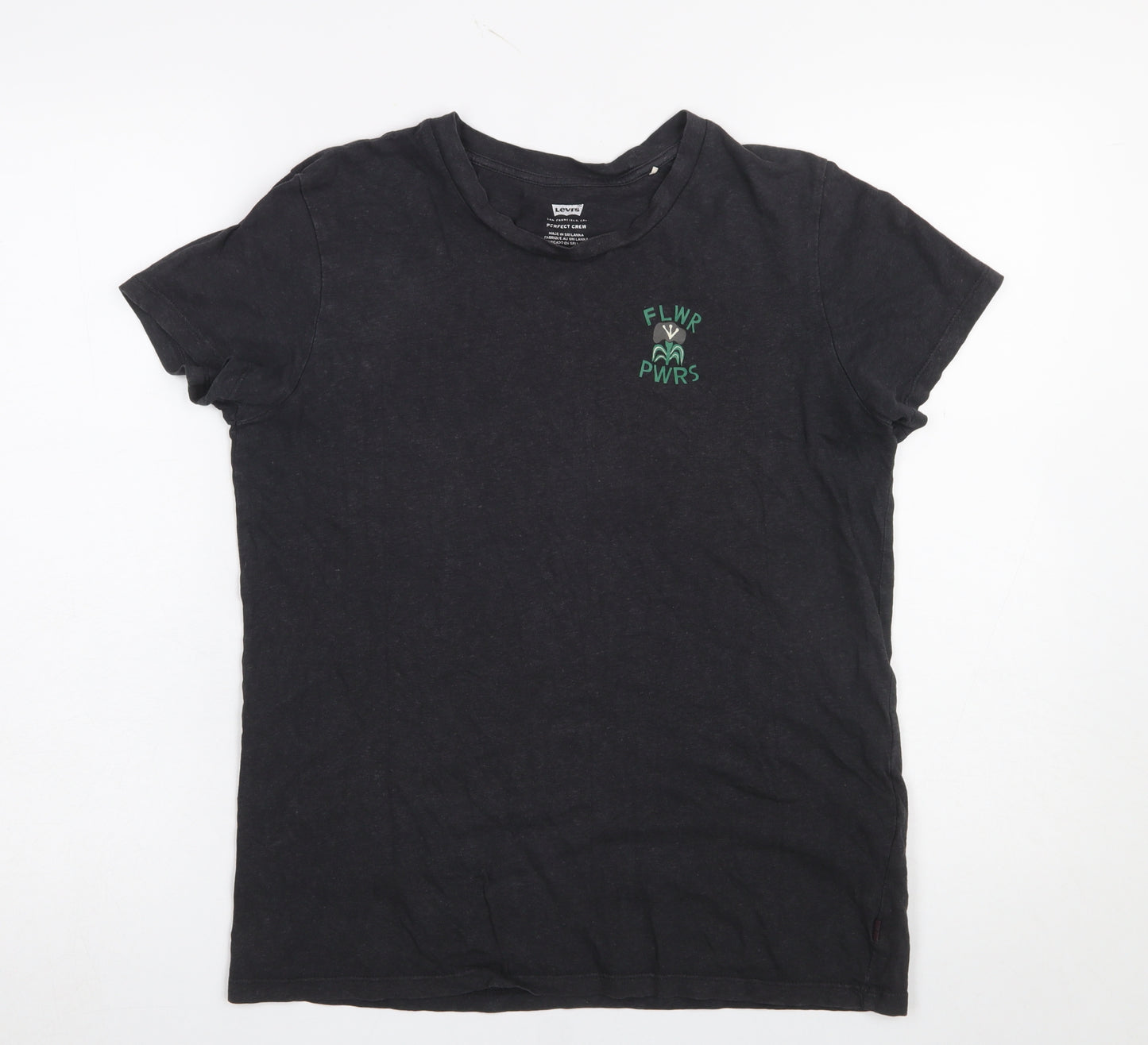 Levi's Women's Black Crew Neck Cotton Hemp T-Shirt Size M