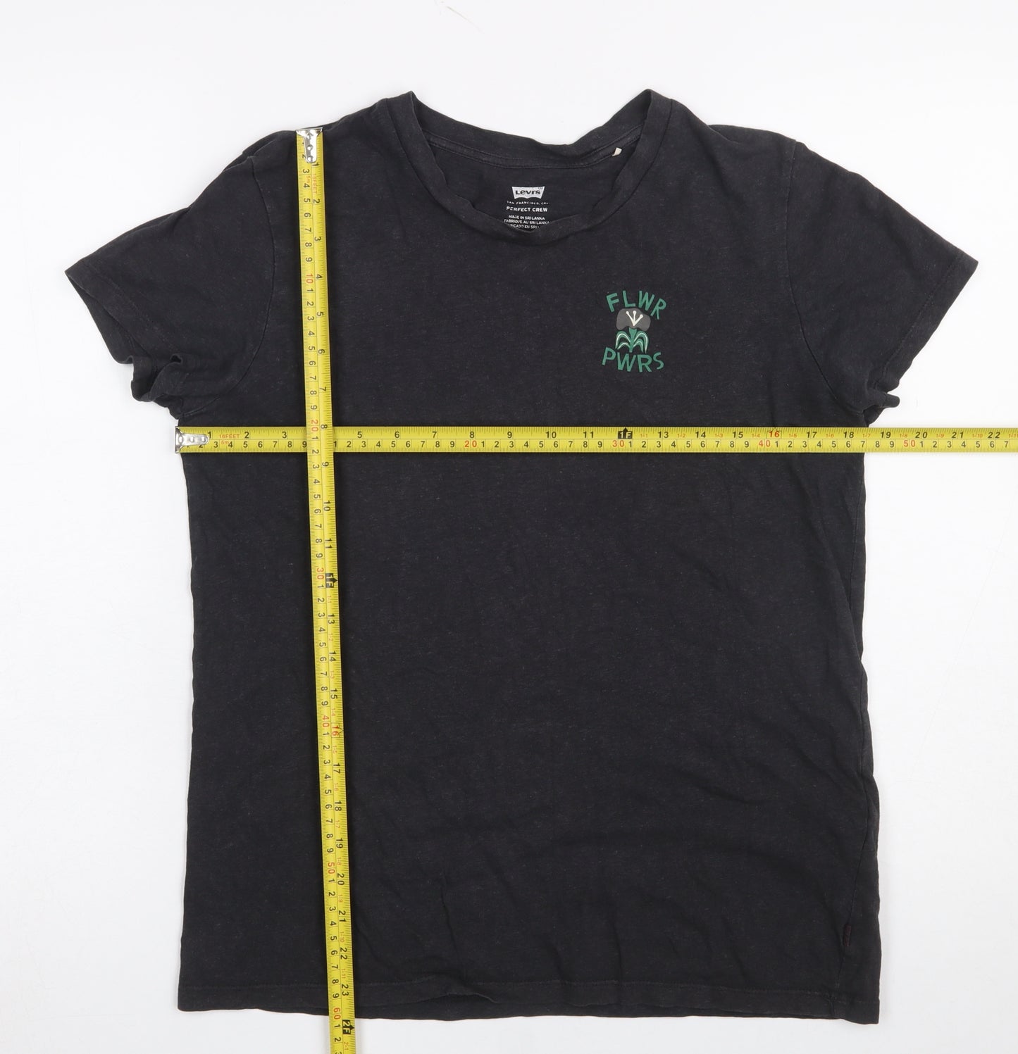 Levi's Women's Black Crew Neck Cotton Hemp T-Shirt Size M