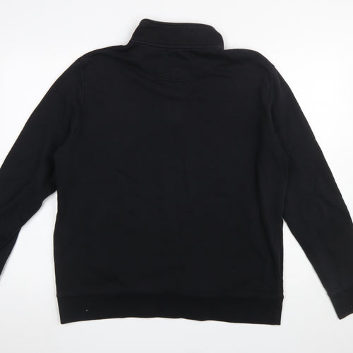 Marks and Spencer Men's Black 1/4 Zip Sweatshirt Size L