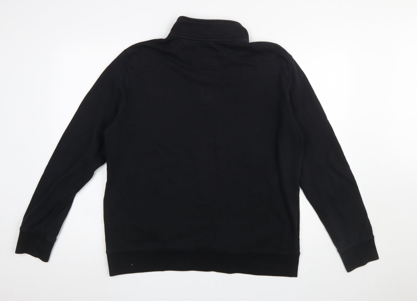 Marks and Spencer Men's Black 1/4 Zip Sweatshirt Size L