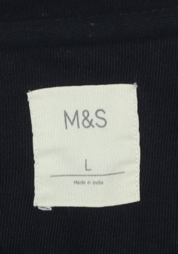 Marks and Spencer Men's Black 1/4 Zip Sweatshirt Size L