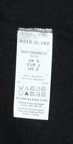 River Island Womens Black Pink Graphic Reborn Pullover Hoodie Size S