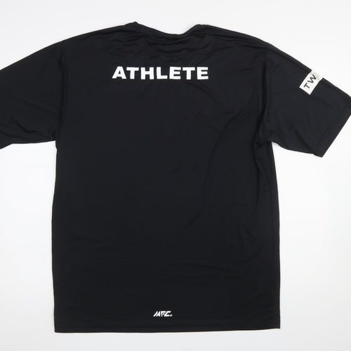 MFC Men Black 3XL Athletic T-Shirt Quick Dry Sports Top