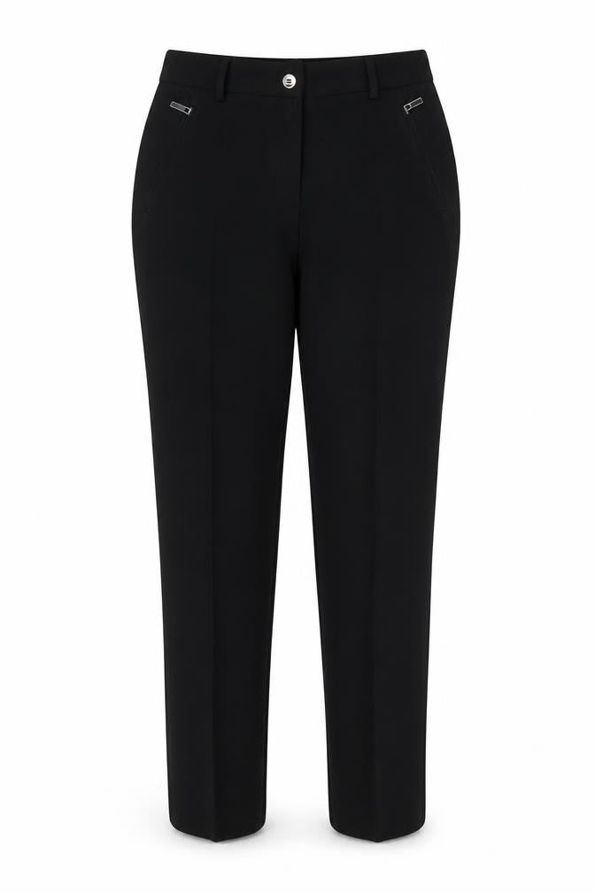 Front view of Hongo Women's Black, size 12, Dress Pants with Pockets