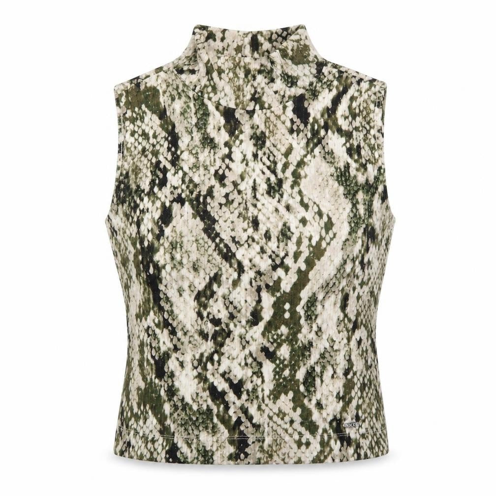DKNY Women’s Multicoloured Animal Print Sleeveless High Neck Tank Top XS