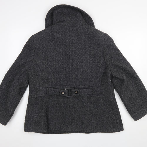 Red Herring Women’s Grey Wool Blend Short Pea Coat Size 18