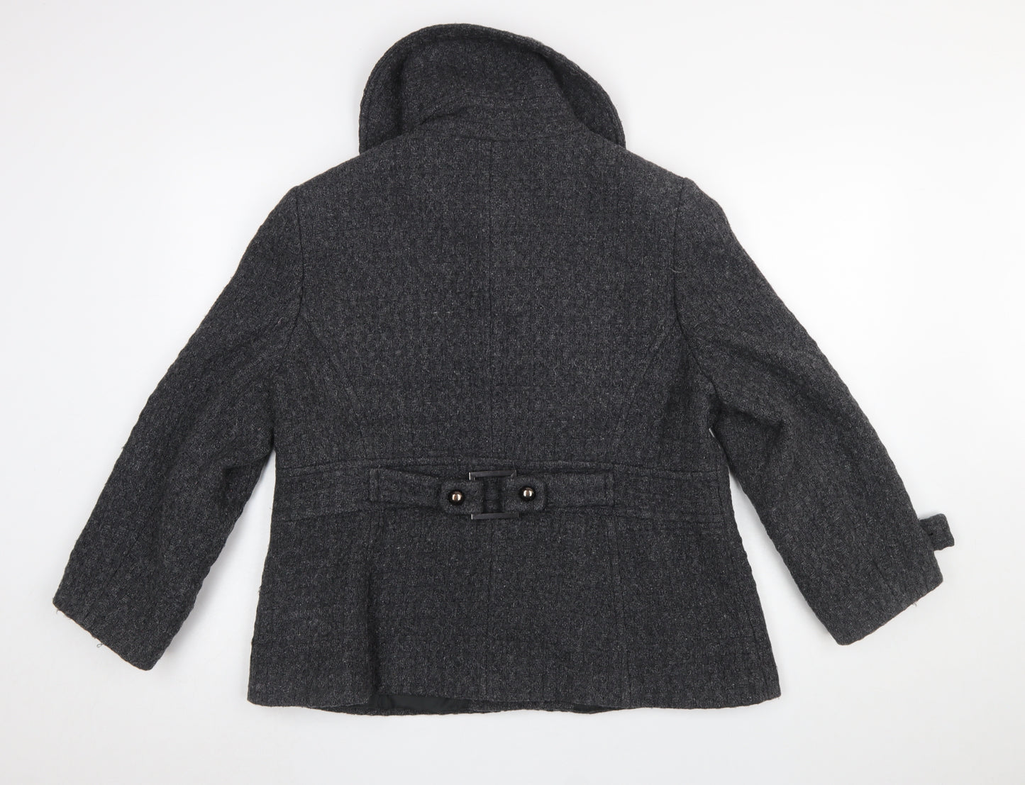 Red Herring Women’s Grey Wool Blend Short Pea Coat Size 18