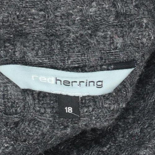 Red Herring Women’s Grey Wool Blend Short Pea Coat Size 18