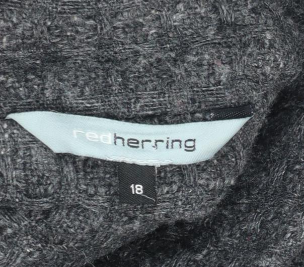 Red Herring Women’s Grey Wool Blend Short Pea Coat Size 18