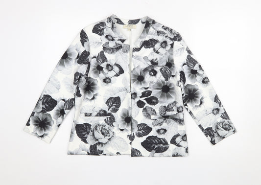 Papaya Women’s Black Floral Blazer Jacket Size 12 Regular Fit