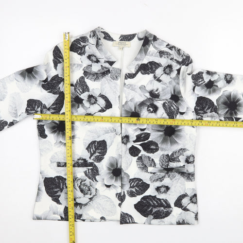 Papaya Women’s Black Floral Blazer Jacket Size 12 Regular Fit