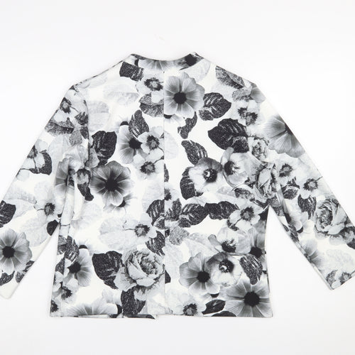 Papaya Women’s Black Floral Blazer Jacket Size 12 Regular Fit