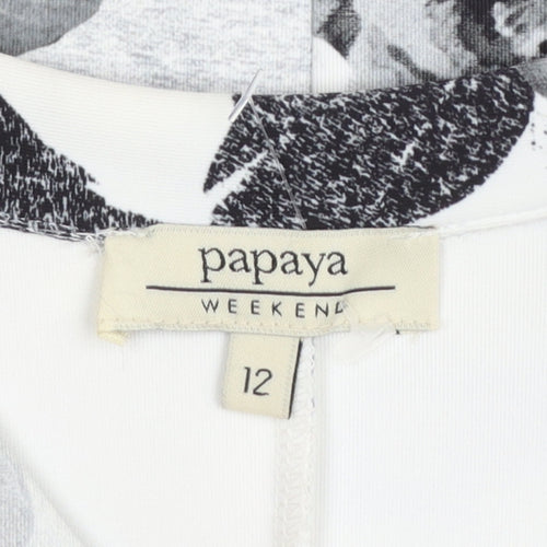 Papaya Women’s Black Floral Blazer Jacket Size 12 Regular Fit
