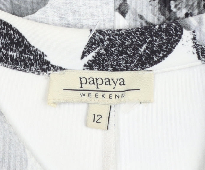 Papaya Women’s Black Floral Blazer Jacket Size 12 Regular Fit