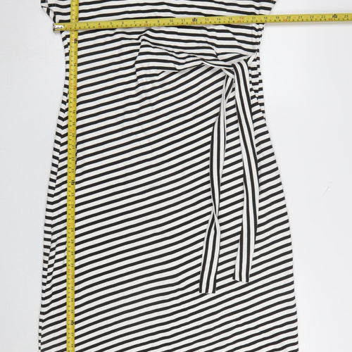 Dunnes Women’s Black White Striped Cotton T-Shirt Dress Size 12