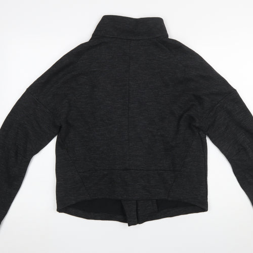 Adidas Women Black Zip Sweatshirt Size L Cotton Blend Sportswear