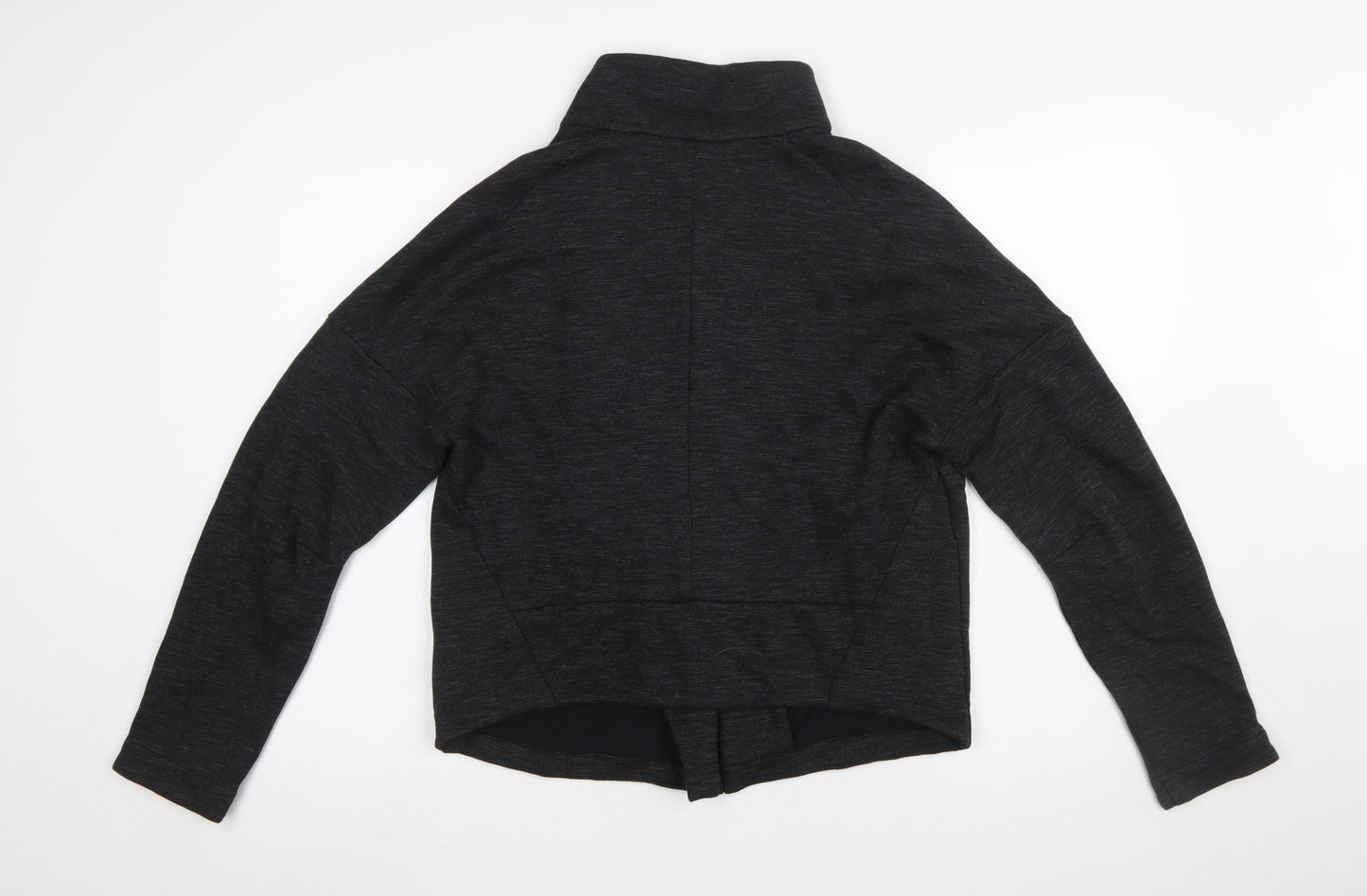 Adidas Women Black Zip Sweatshirt Size L Cotton Blend Sportswear