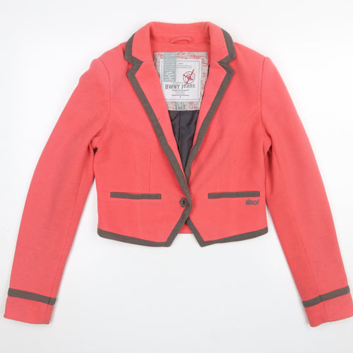 BWNY Jeans Coral Cropped Blazer Womens UK 12 Medium Single Breasted