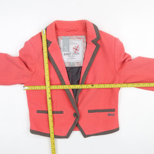 BWNY Jeans Coral Cropped Blazer Womens UK 12 Medium Single Breasted