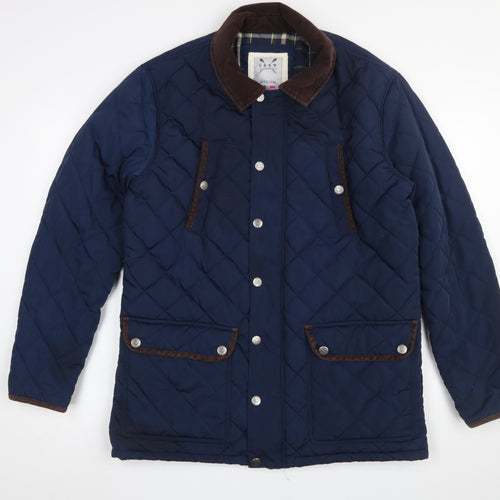 Crew Clothing Co. Men's Blue Quilted Jacket Medium Regular Fit Outdoor Coat