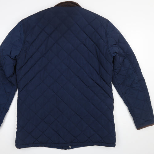 Crew Clothing Co. Men's Blue Quilted Jacket Medium Regular Fit Outdoor Coat