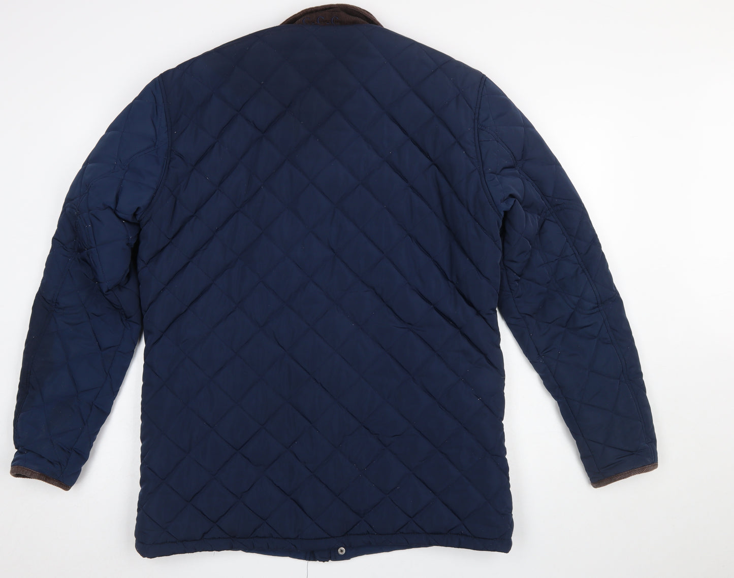 Crew Clothing Co. Men's Blue Quilted Jacket Medium Regular Fit Outdoor Coat