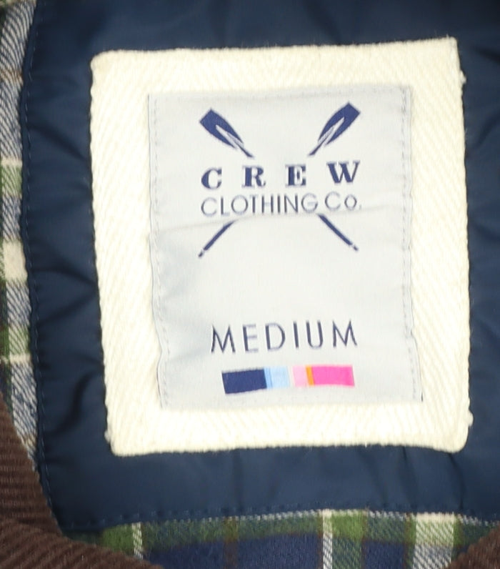 Crew Clothing Co. Men's Blue Quilted Jacket Medium Regular Fit Outdoor Coat