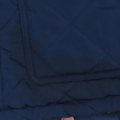 Crew Clothing Co. Men's Blue Quilted Jacket Medium Regular Fit Outdoor Coat