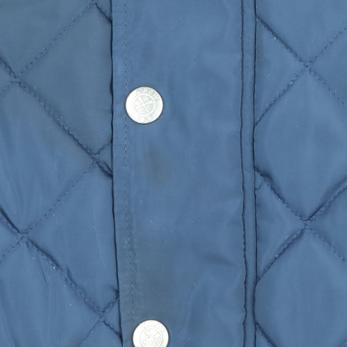 Crew Clothing Co. Men's Blue Quilted Jacket Medium Regular Fit Outdoor Coat
