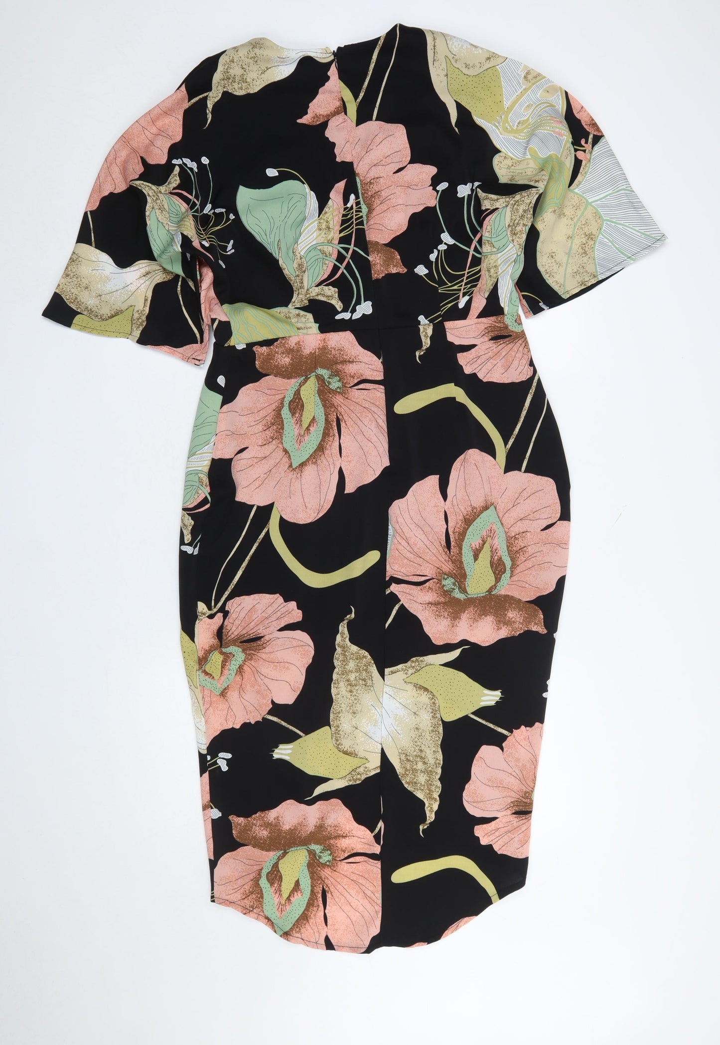 Girl In Mind Women's Multicoloured Floral Bodycon Dress UK 12 Knee Length