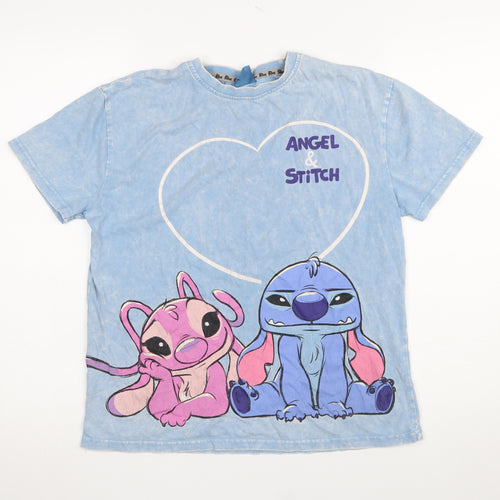 Primark Girls Blue Angel & Stitch Graphic T-Shirt 12-13 Years