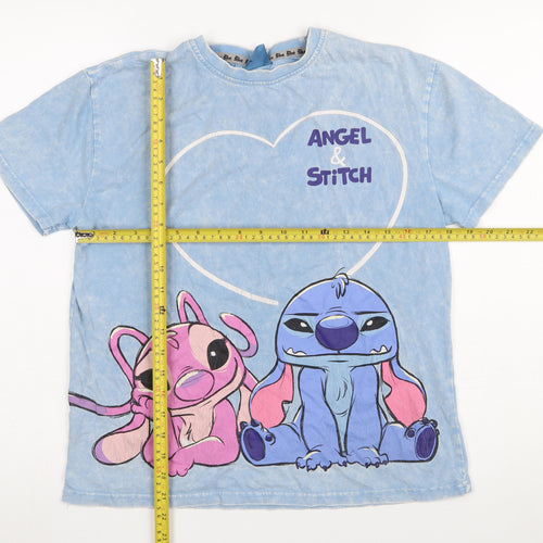 Primark Girls Blue Angel & Stitch Graphic T-Shirt 12-13 Years