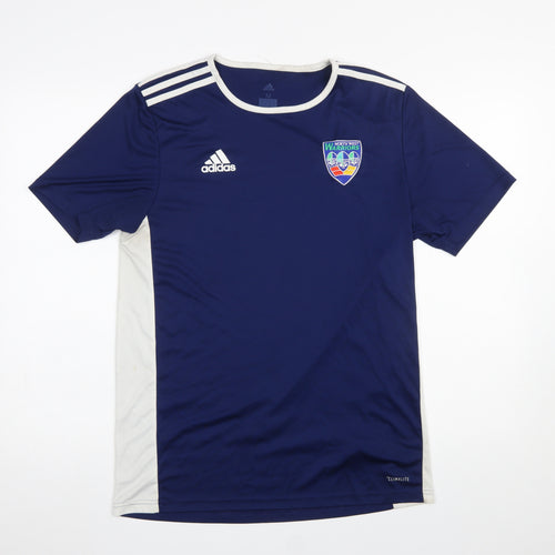 adidas Men's Blue Climalite Football T-Shirt M Regular Fit