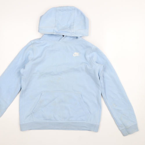 Nike Boys Blue Pullover Hoodie XL 158-170cm Cotton Fleece Sweatshirt