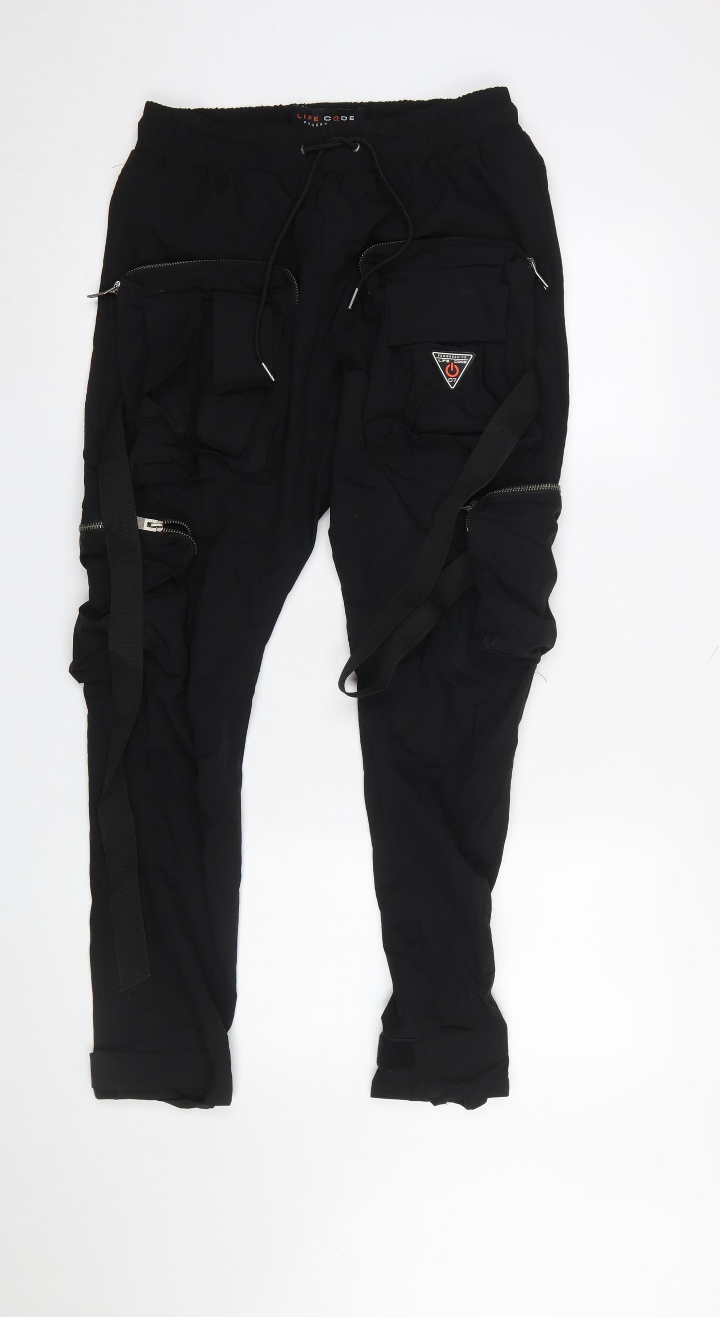 Life Code Progressive Women's Black Cargo Nylon Jogger Trousers Size S