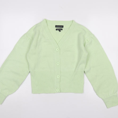 Wednesday's Girl Women's Green V-Neck Button Cardigan XS