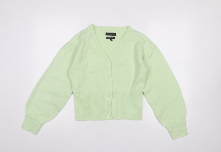 Wednesday's Girl Women's Green V-Neck Button Cardigan XS