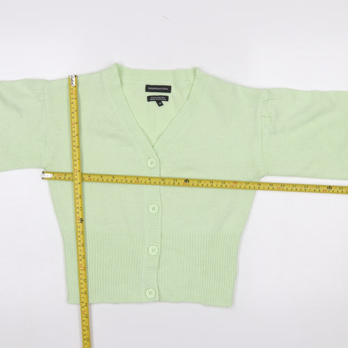 Wednesday's Girl Women's Green V-Neck Button Cardigan XS