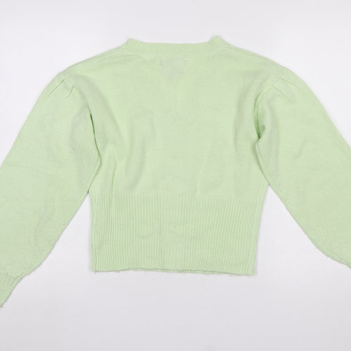 Wednesday's Girl Women's Green V-Neck Button Cardigan XS