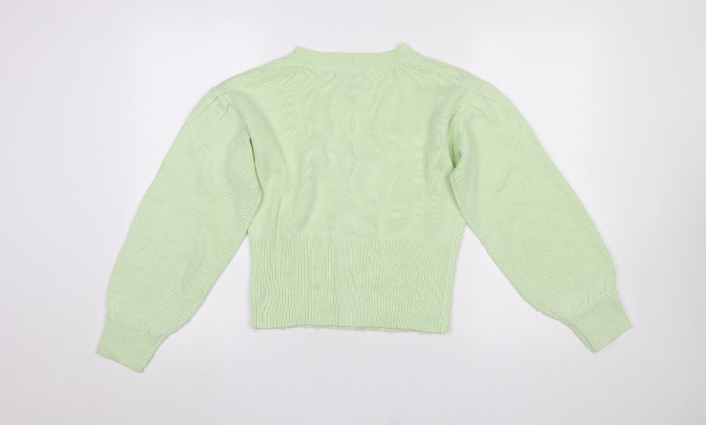Wednesday's Girl Women's Green V-Neck Button Cardigan XS