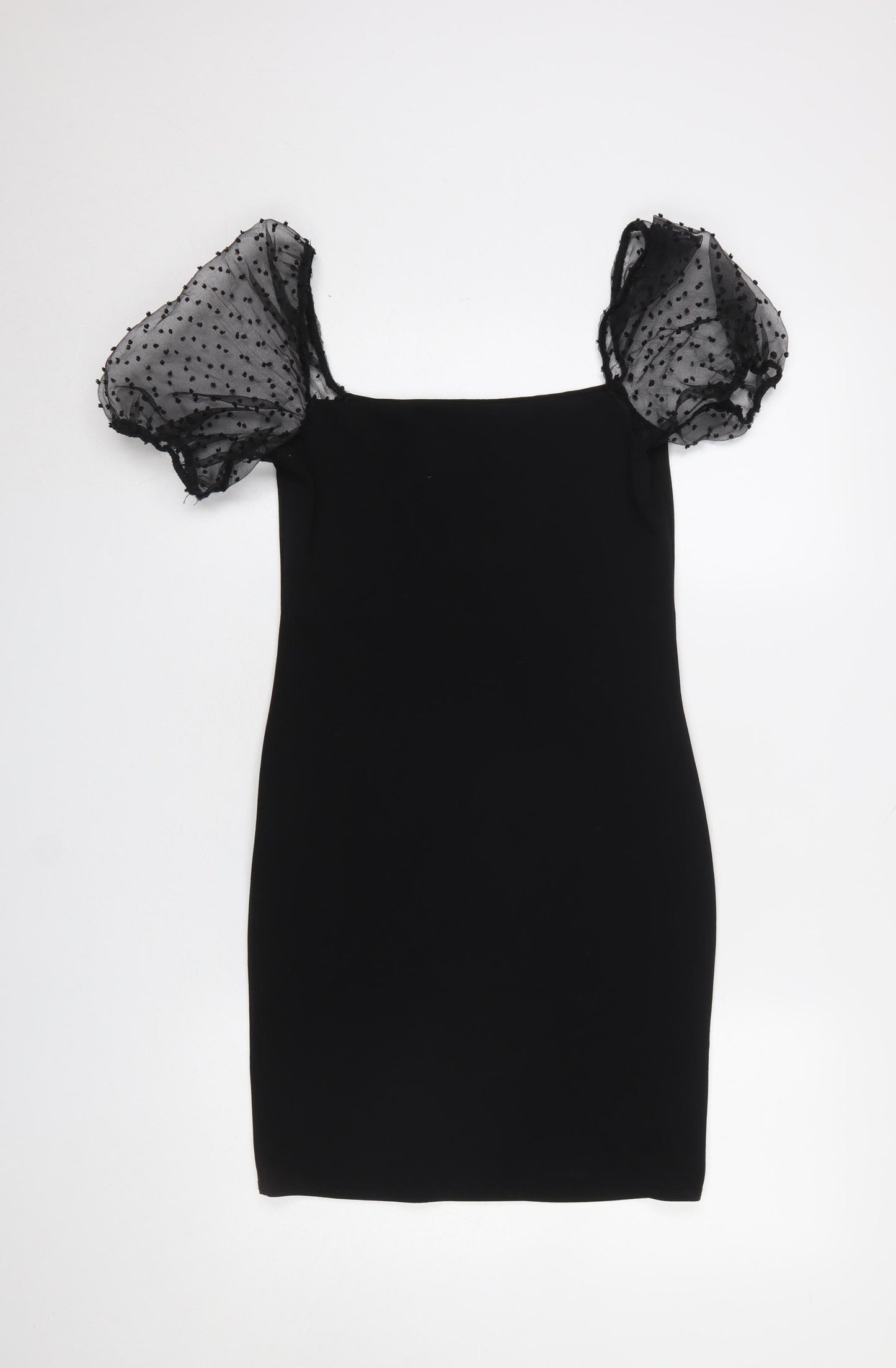 New Look Women’s Black Size 12 Bodycon Puff Sleeve Dress