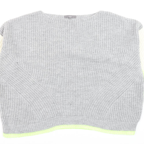 Next Men's Grey XL Chunky-Knit Crew Neck Jumper
