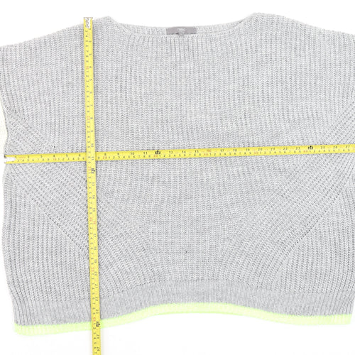 Next Men's Grey XL Chunky-Knit Crew Neck Jumper