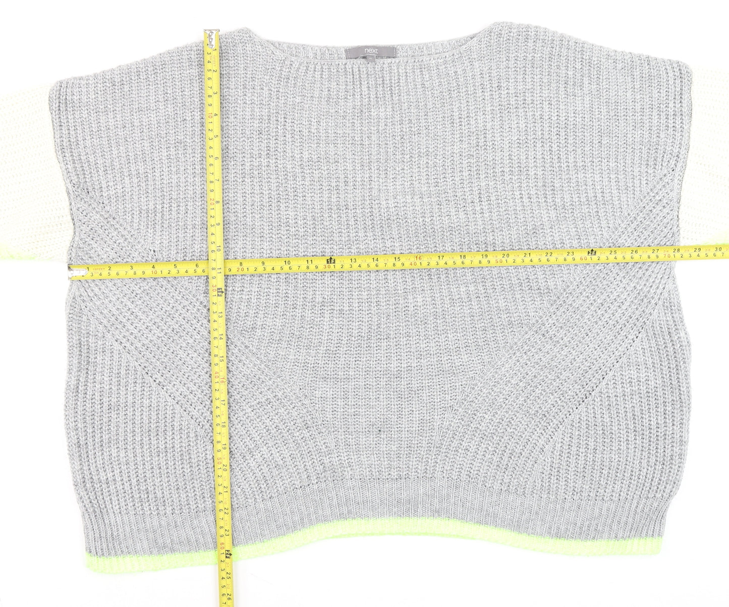 Next Men's Grey XL Chunky-Knit Crew Neck Jumper