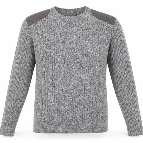 Twisted Soul Men's Grey Knit Long Sleeve Crew Neck Jumper M
