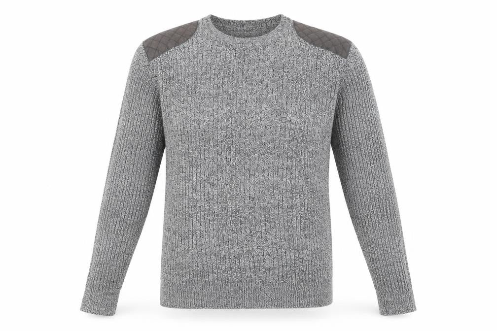 Twisted Soul Men's Grey Knit Long Sleeve Crew Neck Jumper M